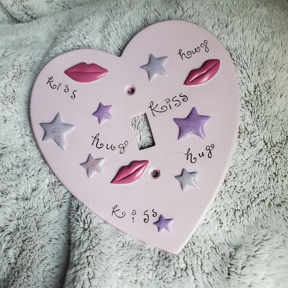 Girly Pastel Pink and Purple Light Switch Cover Decor